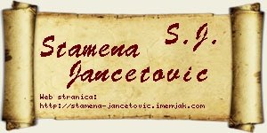 Stamena Jančetović vizit kartica